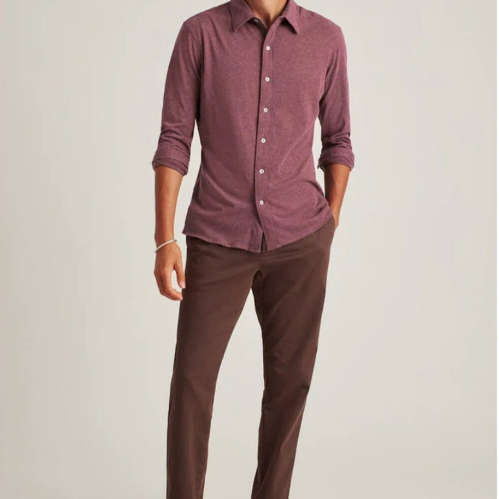 Bonobos Jersey Everyday Men's Shirt‎ Button-Down Long Sleeve Slim Fit L